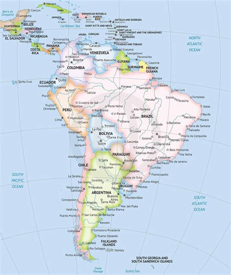 Printable Map Of South America